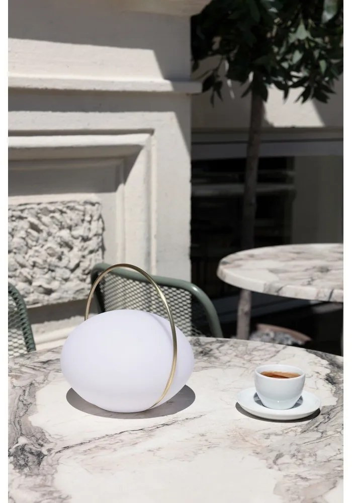 Бяла LED затъмняваща се настолна лампа (височина 19 cm) Orbit – UMAGE