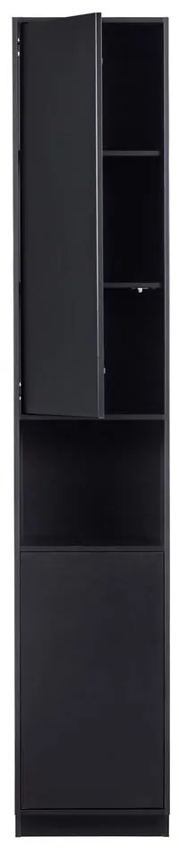 Черна модулна библиотека от масивен бор 200x210 cm Finca – WOOOD