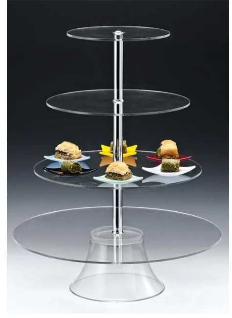 Alkan - Акрилна стойка на 4 нива кръгла 33x49x63см (ZCP 493)