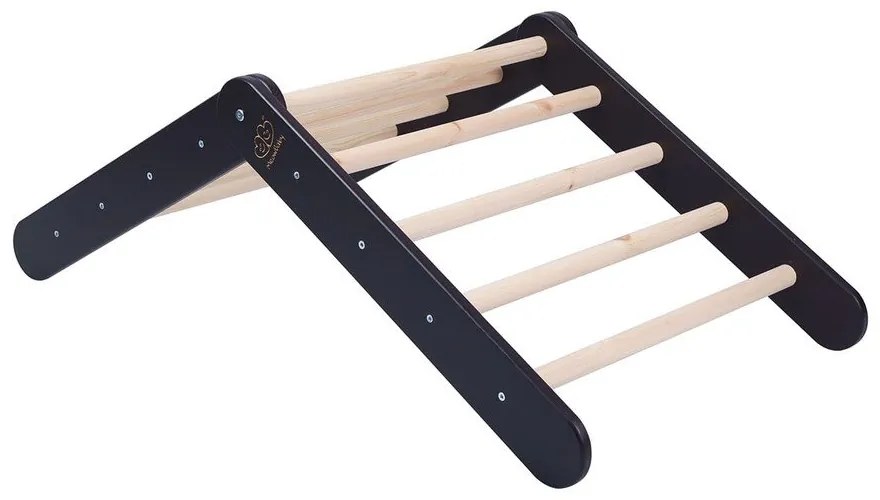 Черен пиклер триъгълник от масивен бор 46x87x60 cm Montessori – Meowbaby