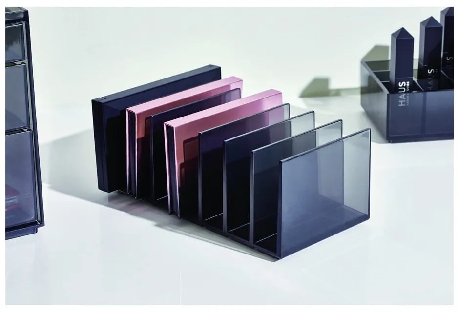 Матово черен органайзер за козметика за баня от рециклирана пластмаса Palette Station - iDesign