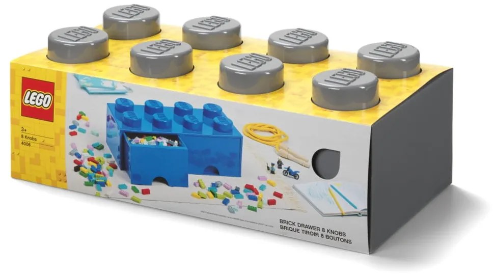 Детска тъмносива кутия за съхранение с 2 чекмеджета - LEGO®