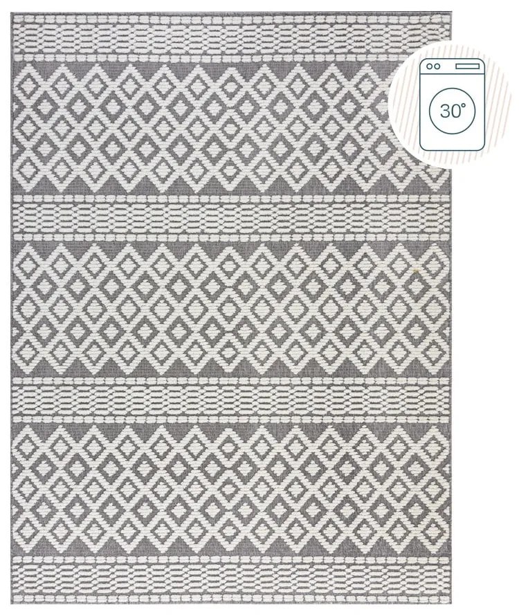 Сив килим от шенил подходящ за пране 80x160 cm Jhansi – Flair Rugs