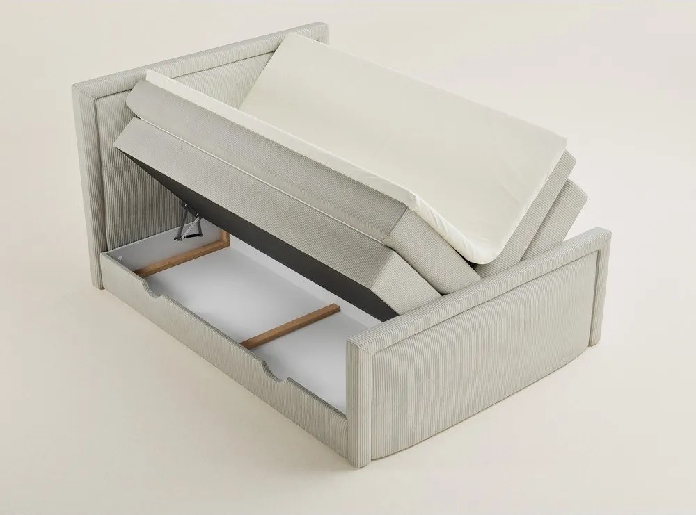 Кремаво боксспринг легло 180x200 cm с място за съхранение Fresco – Maison de Rêve