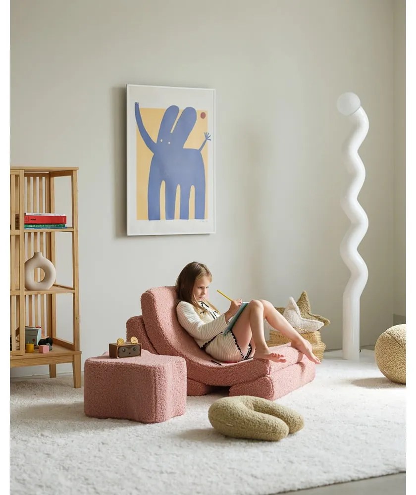 Розов детски пуф от букле Cloud – Wigiwama