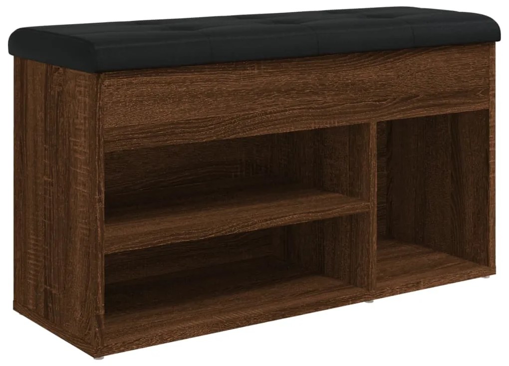835032 vidaXL Пейка за обувки, кафяв дъб, 82x32x45,5 см, инженерно дърво