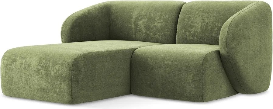 Зелен шенилов ъглов диван (ляв ъгъл) Lani – Makamii