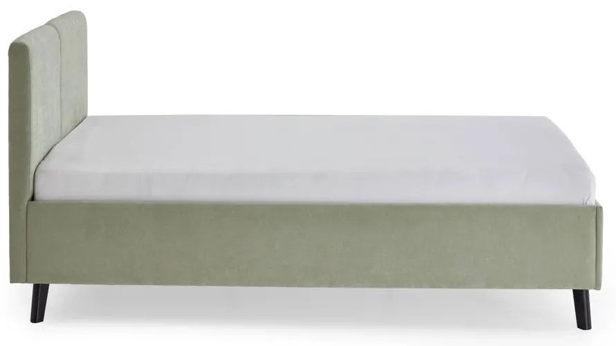 Светлозелено двойно легло 140x200 cm тапицирано с включена подматрачна рамка Piano – Meise Möbel