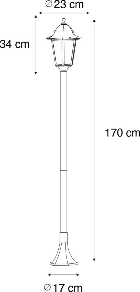 Класическа стояща външна лампа тъмно зелена 170 см IP44 - New Orleans