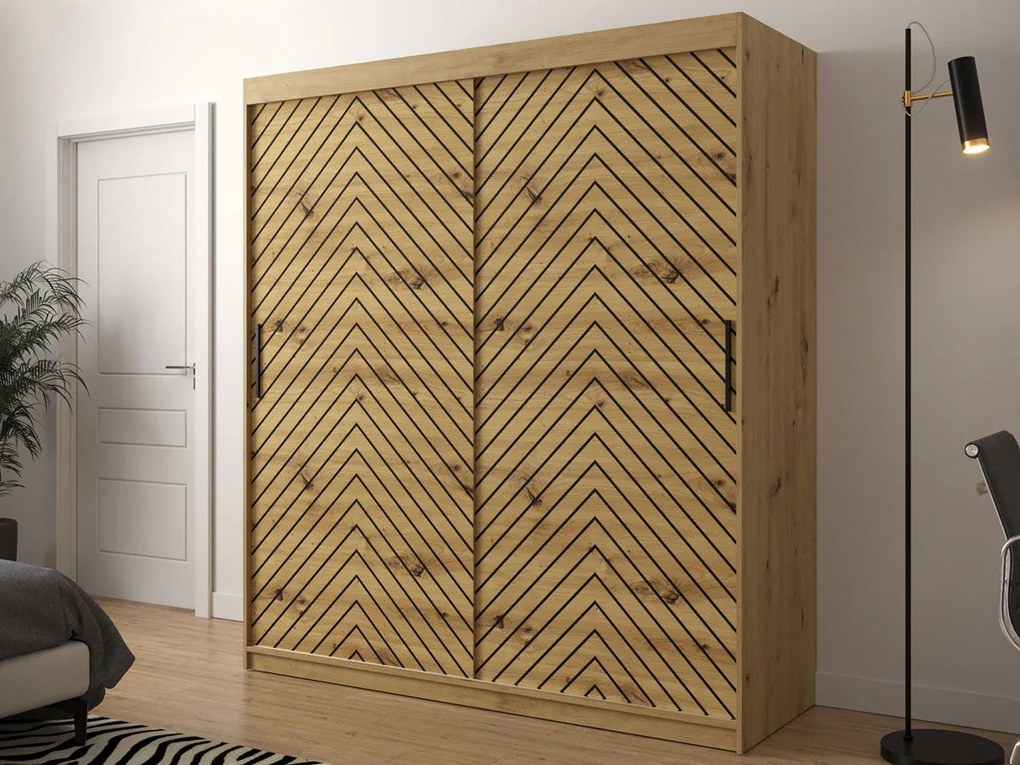 Плъзгащ се гардероб Jodelka-Artisan-Mauro-Дължина: 180 cm