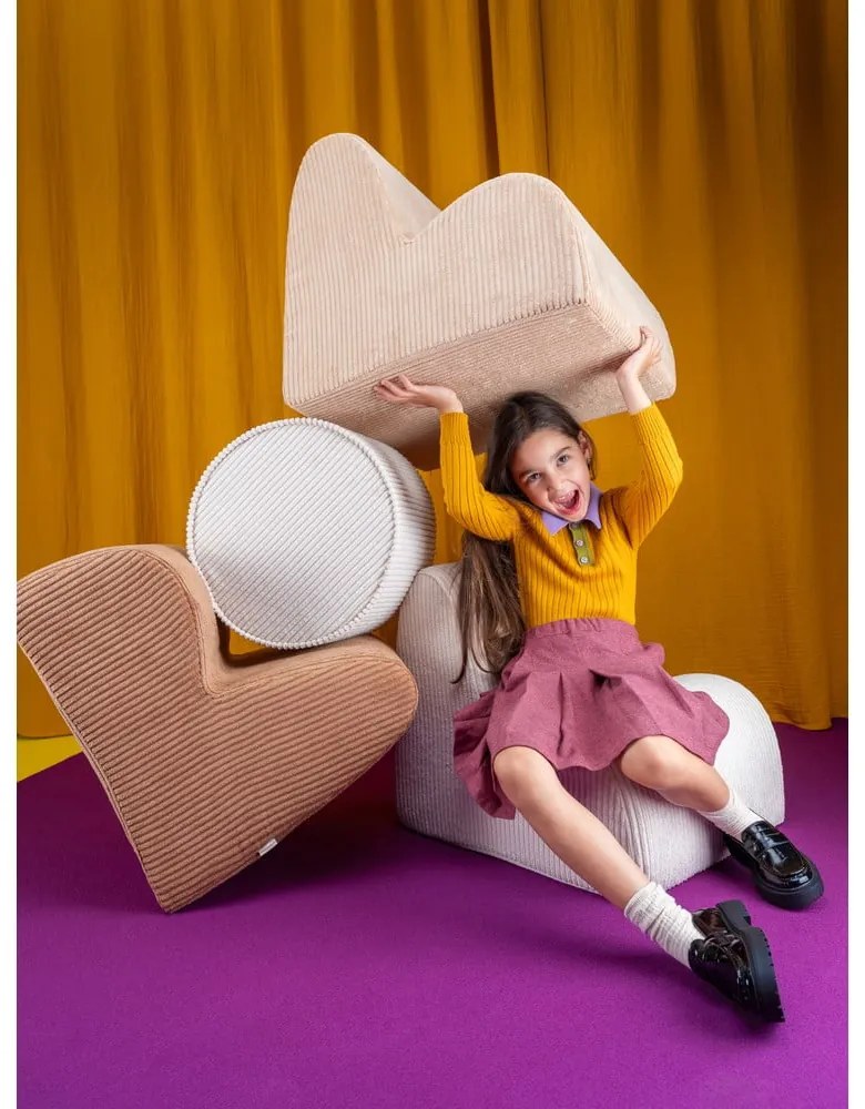 Кафяв детски стол от рипсено кадифе Cloud – Wigiwama