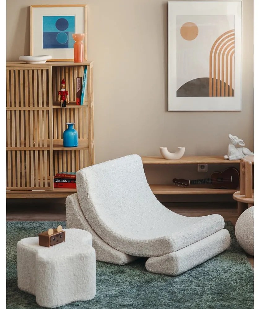 Кремав детски пуф от букле Cloud – Wigiwama