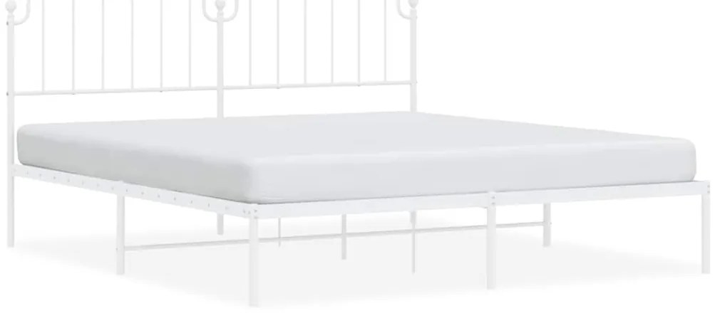 373941 vidaXL Метална рамка за легло с горна табла, черна, 183x213 см