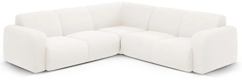 Бял ъглов диван от букле (променлив/L форма) Molino – Micadoni Home