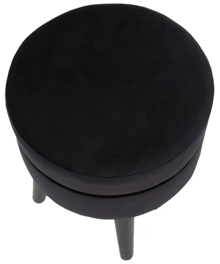 Черна табуретка с тапицерия Paris, ⌀ 35 cm - Mauro Ferretti