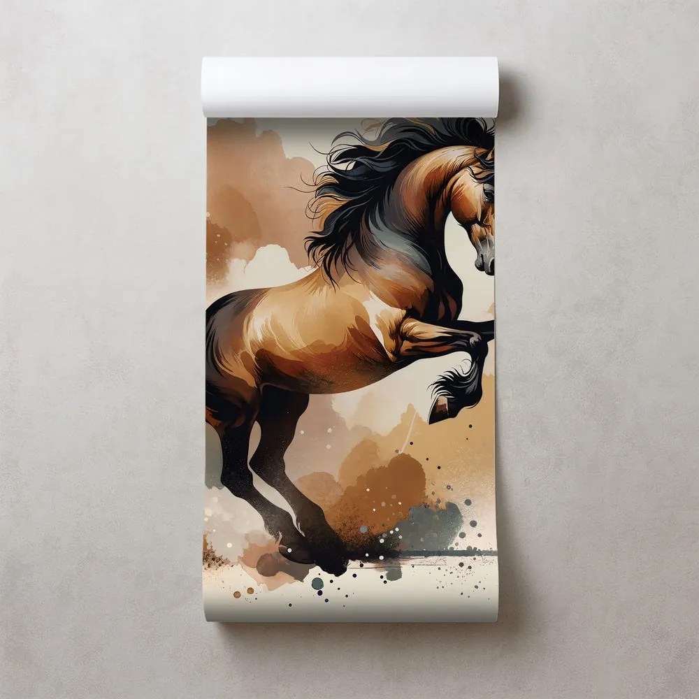 Тапет – Динамичен кафяв кон в движение