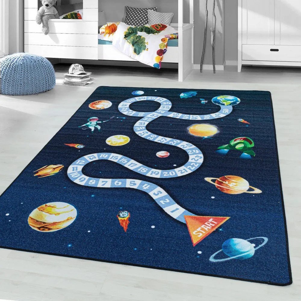 Тъмносин детски килим 140x200 cm Play Space – Ayyildiz Carpets