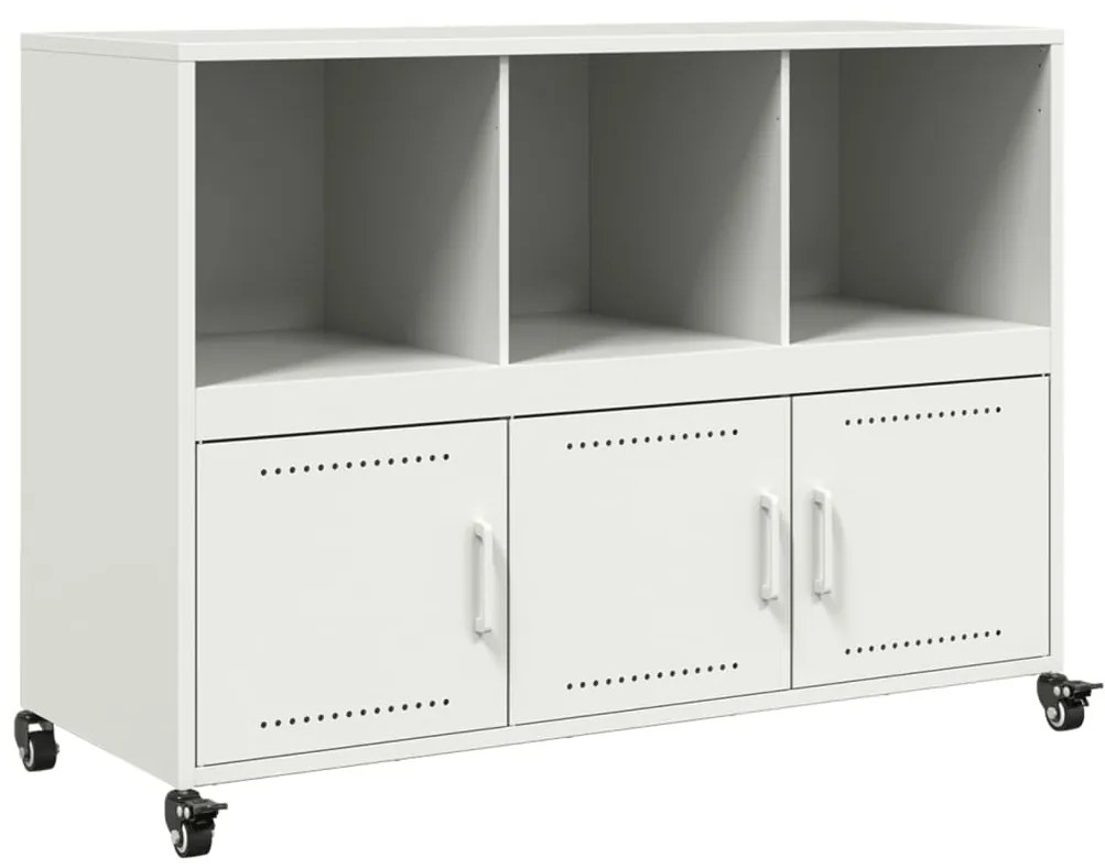 846739 vidaXL Бюфет, бял, 100,5x39x72 см, стомана