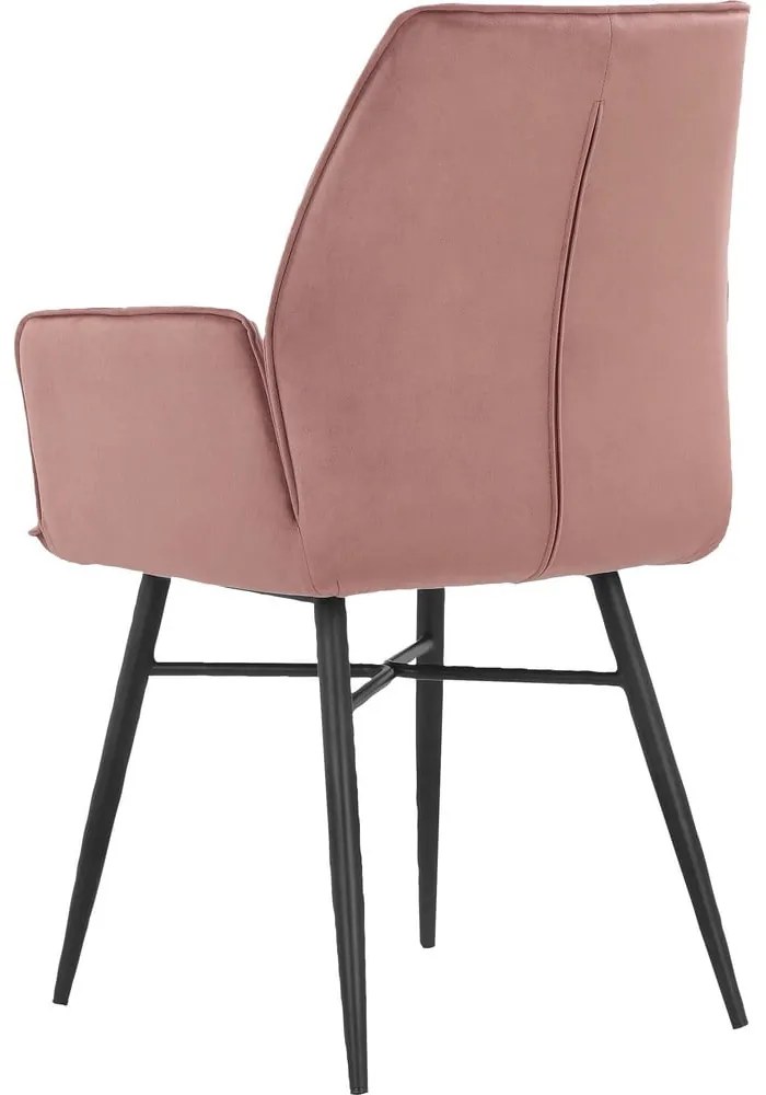 Светлорозови тапицирани трапезни столове в комплект 2 бр. Anzo – Støraa
