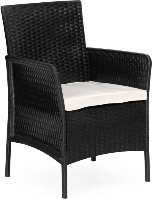 Градински мебели от ратан в черно - стилен комплект с пейка, кресла и маса