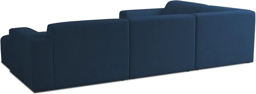 Тъмносин ъглов диван от букле ("U" форма) Roxy – Scandic