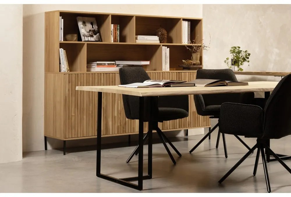 Библиотека от декор от дъб в естествен цвят 200x150x44 cm Gravure – WOOOD