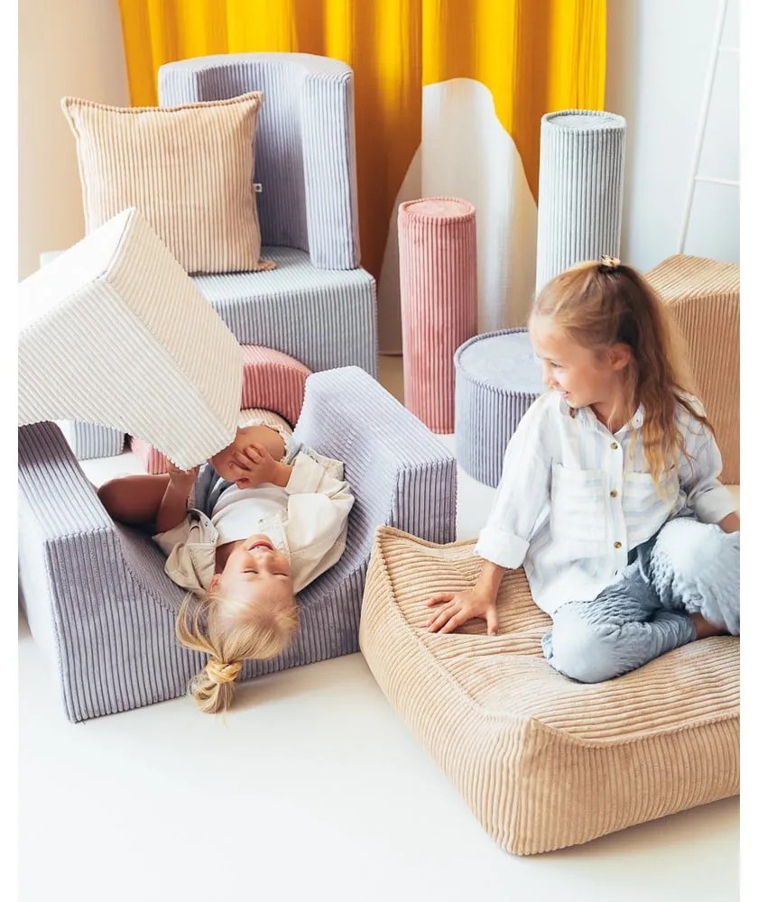 Синьо велурено игрище от пяна 75x49x37 cm Rainbow Montessori – Wigiwama