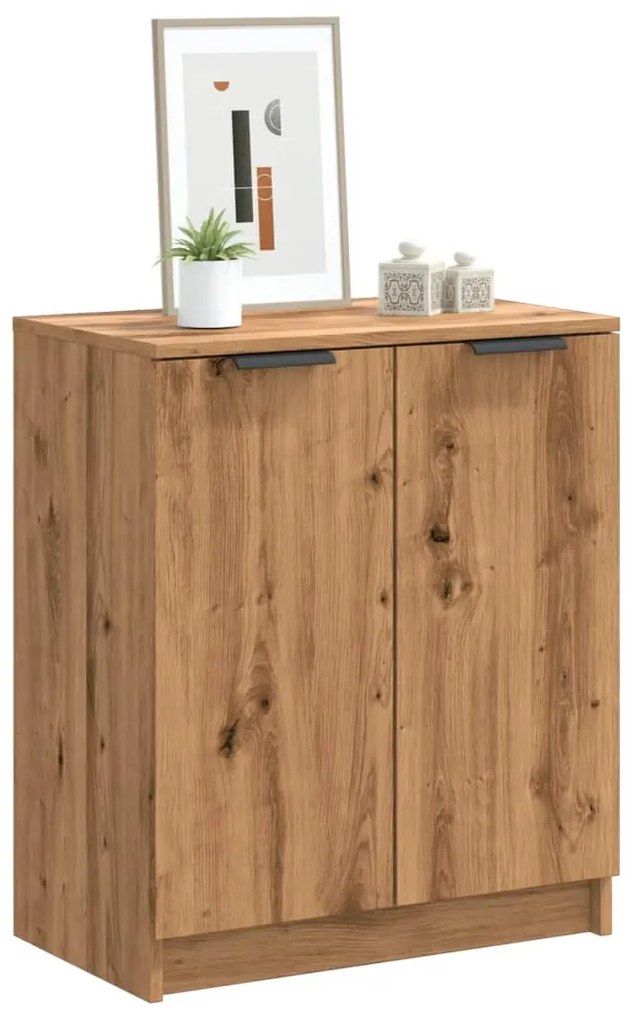856990 vidaXL Шкаф за обувки дъб артизан 59x35x70 см инженерна дървесина