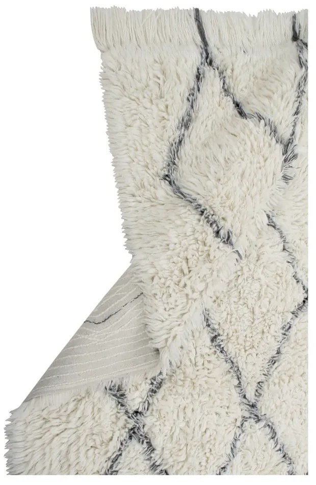 Кремав ръчно изработен вълнен килим подходящ за пране 200x300 cm Berber Soul – Lorena Canals