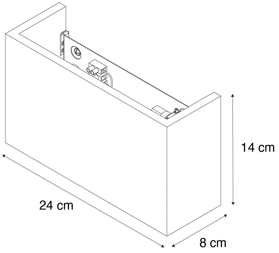 Рустикална стенна лампа дъбово дърво 2 светлини - Otan