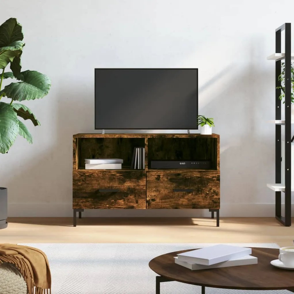 828977 vidaXL ТB шкаф, опушен дъб, 80x36x50 см, инженерно дърво