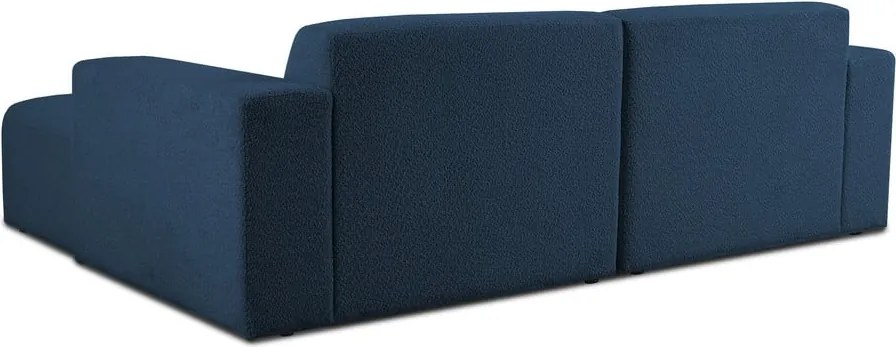 Тъмносин ъглов диван от букле (десен ъгъл) Roxy – Scandic