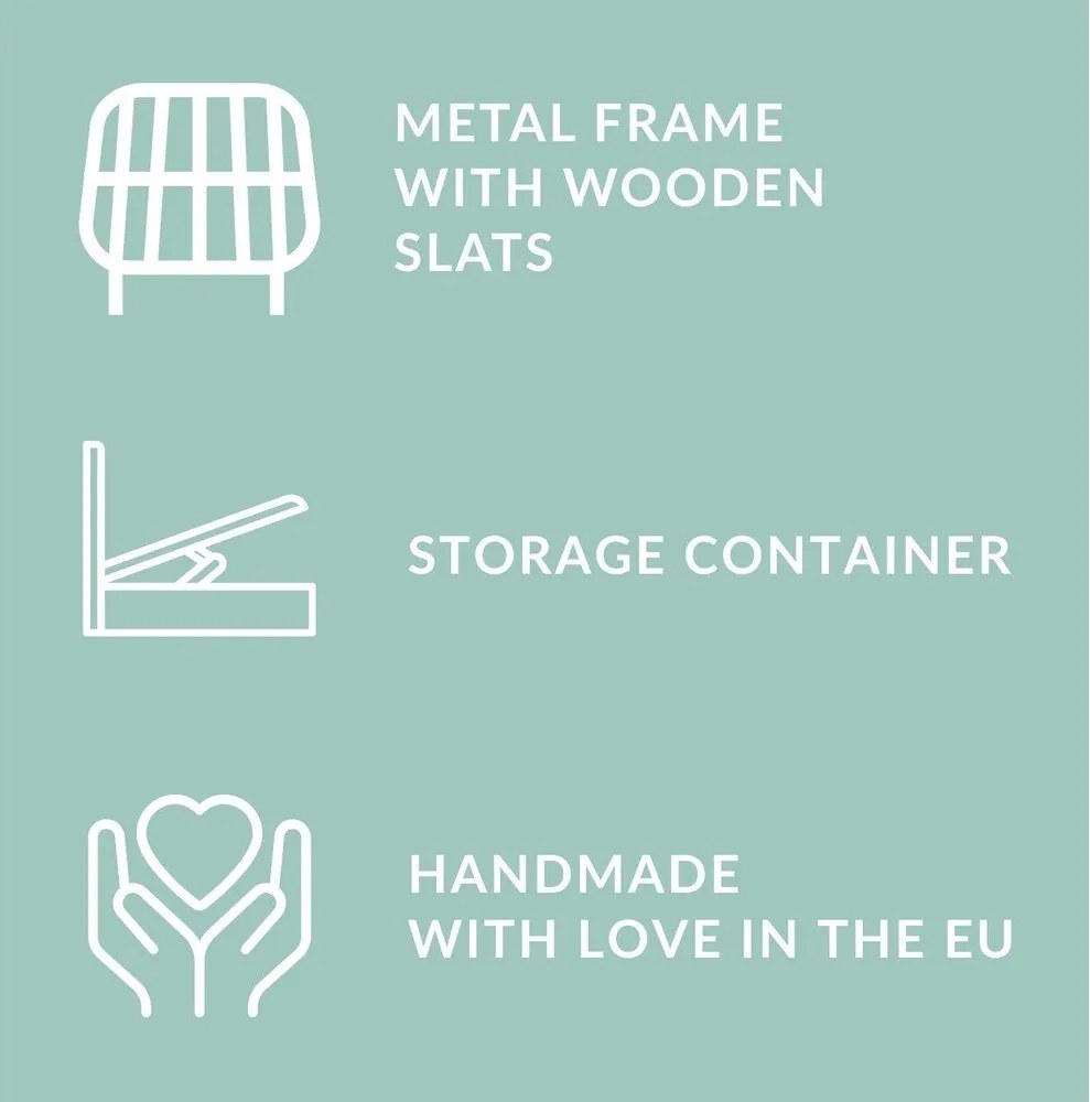 Бежово двойно легло 180x200 cm тапицирано с място за съхранение с включена подматрачна рамка Maumere – Maison de Rêve