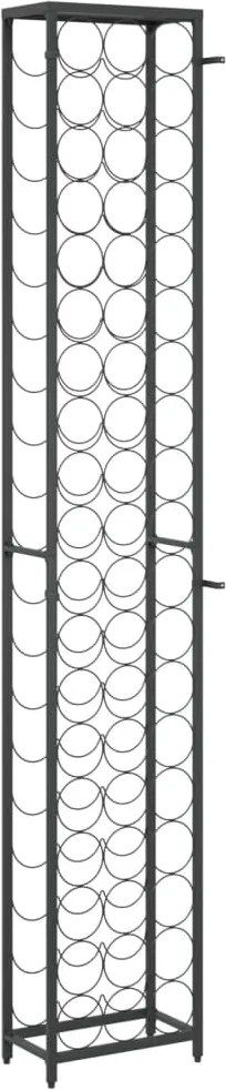 Поставка за вино за 57 бутилки черна 34x18x200 см ковано желязо