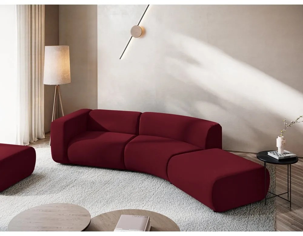 Бордо кадифен шезлонг (десен ъгъл) Ekahi – Makamii