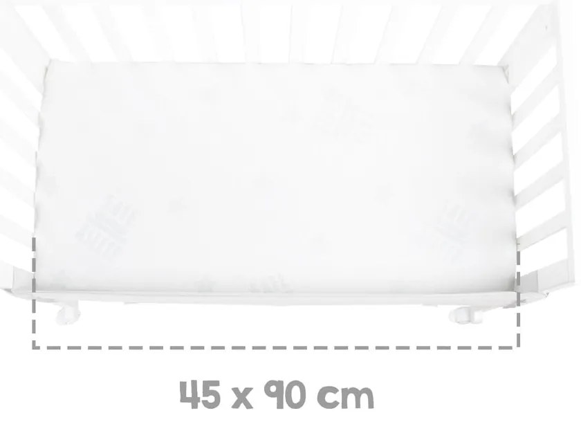 Бяло детско креватче 90x45 cm - Roba