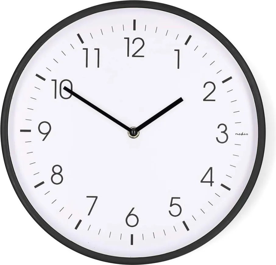 Nedis CLWA1226BK - Стенен часовник, диаметър 30,8 см, 1xAA, черен