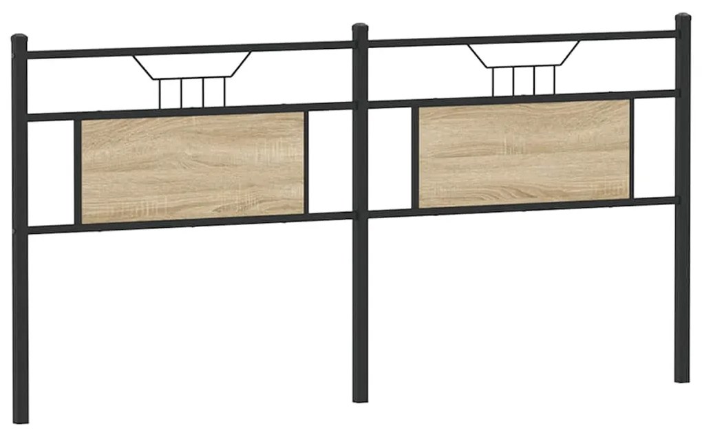 4106827 vidaXL Резервна табла за легло Дъб Сонома 160 cm Изработена дървесина и стомана