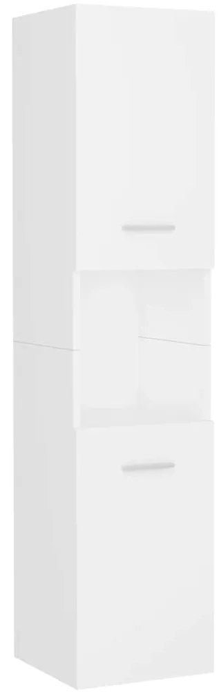 804997 vidaXL Шкаф за баня, бял, 30x30x130 см, инженерно дърво