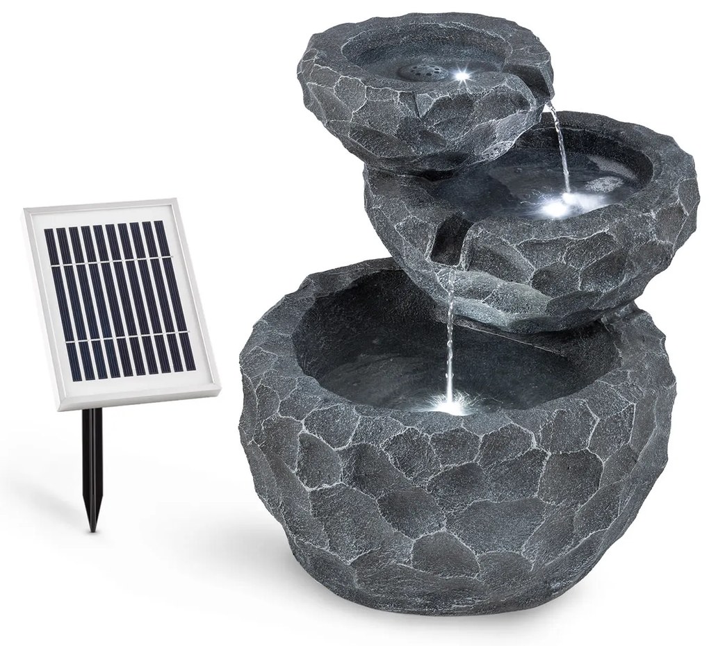 Blumfeldt Murach, каскаден фонтан, работа с батерии, 2 W, слънчев панел, 3 светодиода