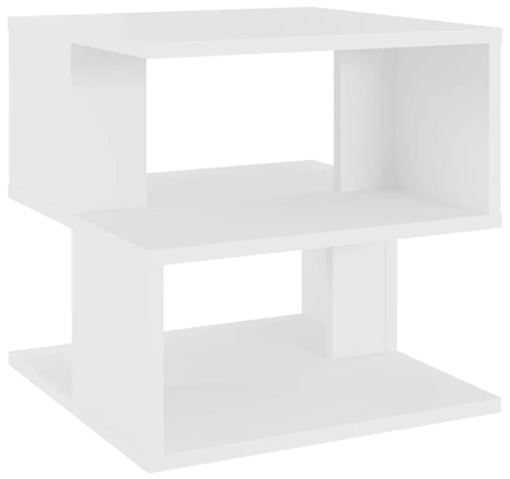 806292 vidaXL Странична маса, бяла, 40x40x40 см, инженерно дърво