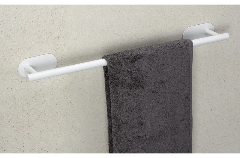 Бяла самозалепваща поставка за кърпи от неръждаема стомана Orea Uno – Wenko