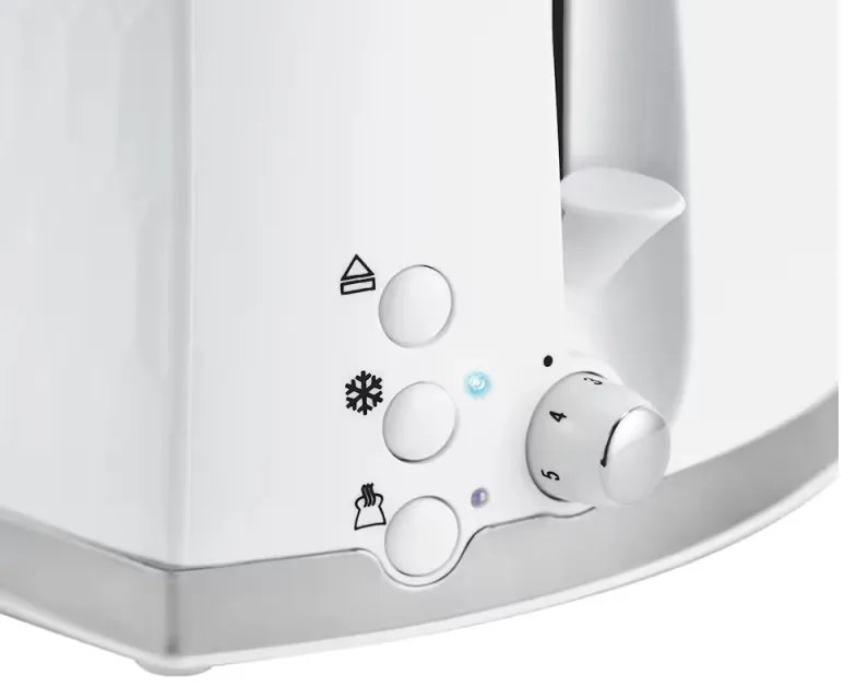 Разопакован: Тостер за хляб Russell Hobbs 26060-56, 850W, 2 филийки, Високо повдигане, Широки отвори, Размразяване, Бял