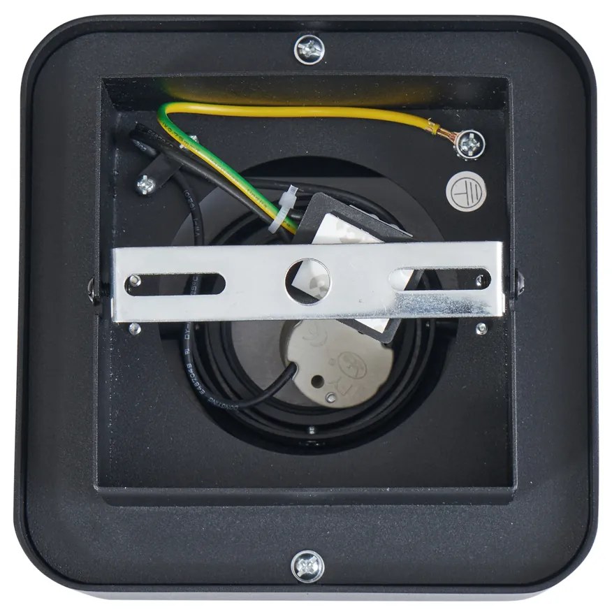 Заоблен повърхностно монтиран прожектор черен, въртящ се и накланящ се - Dox