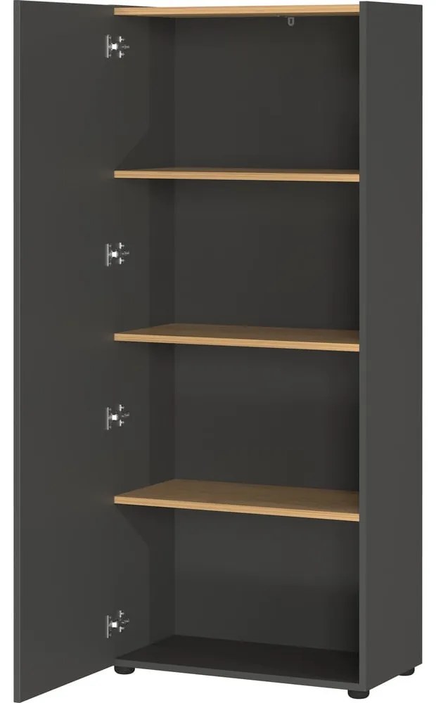 Антрацитна библиотека от декор от дъб 61x145x34 cm Adrano – Germania