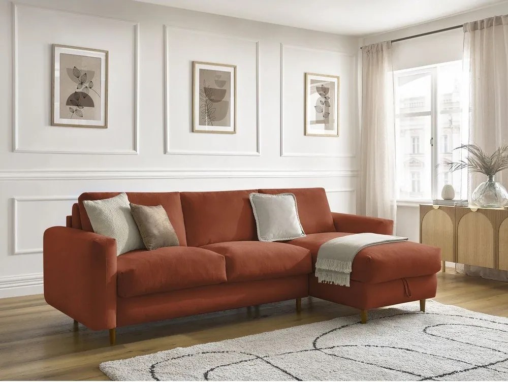 Оранжев ъглов диван Cocoone – Bobochic Paris
