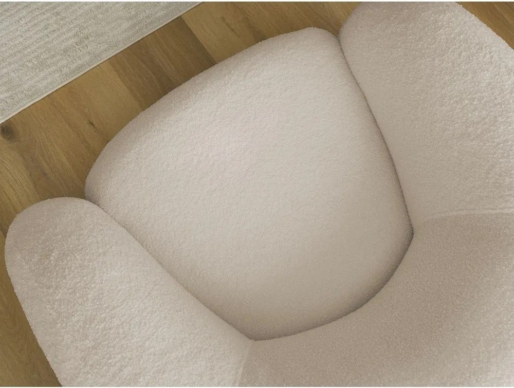 Бежово въртящо се кресло от прежда с примки от букле Elina – Bobochic Paris