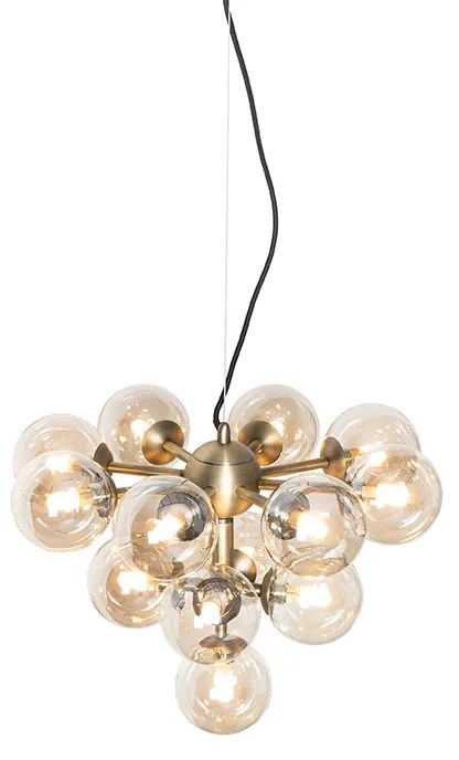 Висяща лампа бронз с кехлибарено стъкло 13-светлина - Bianca