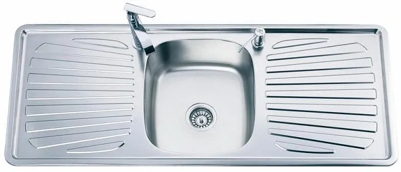 Кухненска мивка ICK 12050 D, алпака, два плота, със сифон, 120x50см