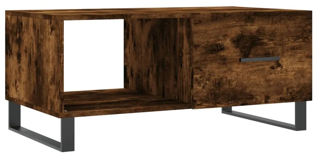 829241 vidaXL Кафе маса, опушен дъб, 90x50x40 см, инженерно дърво